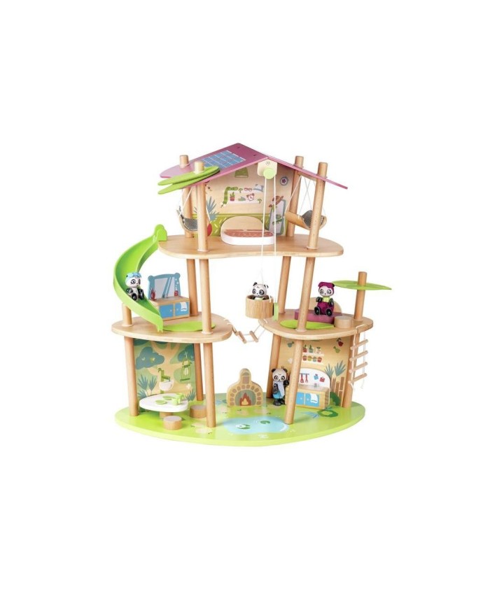 Casa de bambú Hape de los osos panda ¡OFERTA! ✔️