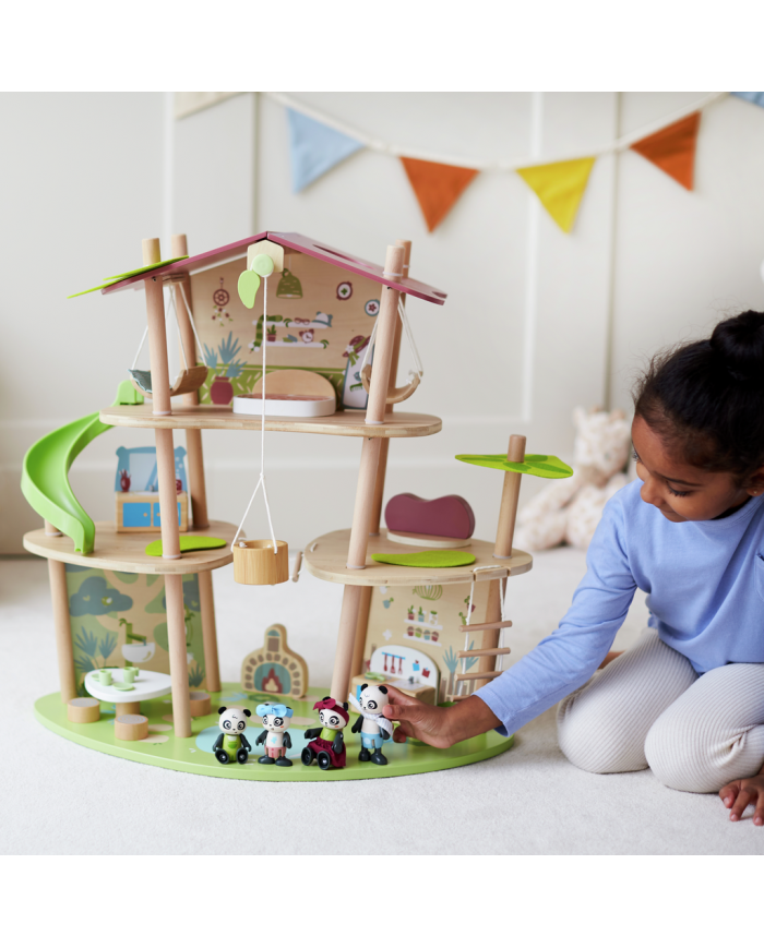 Casa de bambú Hape de los osos panda ¡OFERTA! ✔️