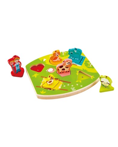 puzzle encanjable sonido granja hape