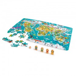 puzzle vuelta al mundo 2 en 1 hape